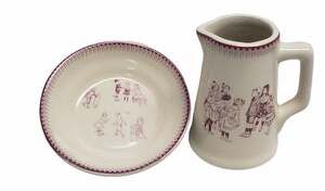 Moulin Roty Vintage Ceramic Child’s Play Tea Set | Mini Plate & Saucer Pitcher
